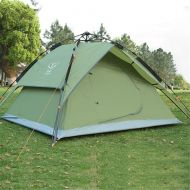Lumeng Waterproof Double Layer Dome Tent Easy Pop Up Automatic Setup Instant Family Tents for Camping Hiking Traveling (Color : Green, Size : One Size)