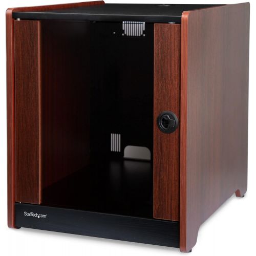  [아마존베스트]StarTech.com 12U AV Rack Cabinet - 21” Deep - Wood Finish - Floor Standing Enclosure for 19 Audio Video Component, Server Room & Network Equipment (RKWOODCAB12),Black,Wood