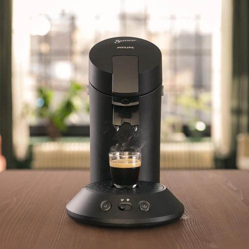 필립스 Philips Domestic Appliances Philips Senseo Original Plus CSA210/60 Coffee Pod Machine (Coffee Strength Selection, Coffee Boost Technology, Recycled Plastic), Black