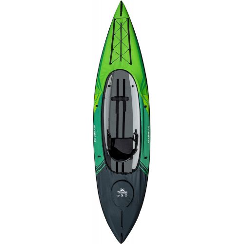  AQUAGLIDE Navarro 130 Convertible Inflatable Kayak with Drop Stitch Floor- 1 Person Touring Kayak without Cover, Green