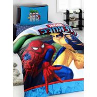 Bekata 100% Cotton Spiderman Bedding Set, Single/Twin Size Boys Duvet Cover Set, Super Heroes Themed Kids Bedding (3 PCS)