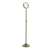 Allied Brass DMF-2/2X-ABR Adjustable Height Floor Standing Make-Up Mirror 8 Inch Diameter with 2X Magnification Antique Brass
