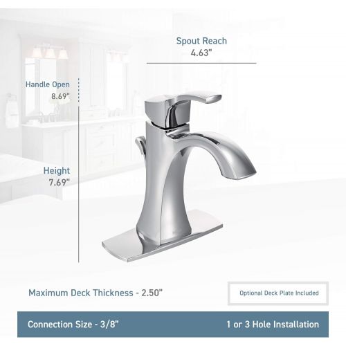  Moen 6903ORB Voss One-Handle High-Arc Bathroom Faucet with Drain Assembly, Oil-Rubbed Bronze