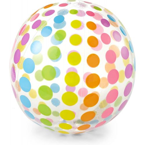 인텍스 Intex Jumbo Inflatable 42 Giant Beach Ball - Crystal Clear with Translucent Dots, 1 Pack