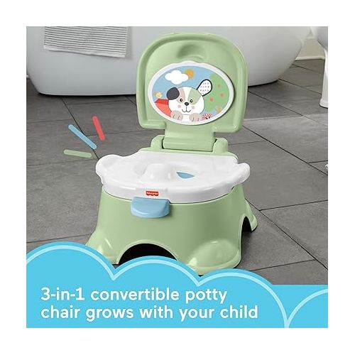 피셔프라이스 Fisher-Price Toddler Toilet 3-in-1 Puppy Perfection Potty Training Seat and Step Stool with Removable Ring