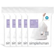 simplehuman Code N Custom Fit Drawstring Trash Bags in Dispenser Packs, 45-50 Liter / 11.9-13.2 Gallon, White ? 100 Liners