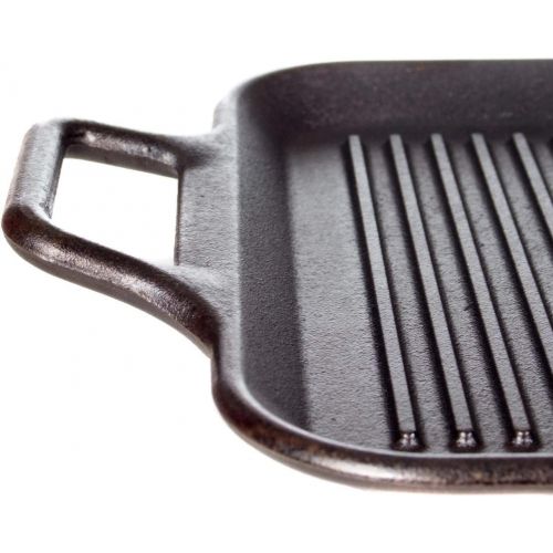롯지 Lodge 12 Inch Square Cast Iron Grill Pan. Ribbed 12-Inch Square Cast Iron Grill Pan with Dual Handles.