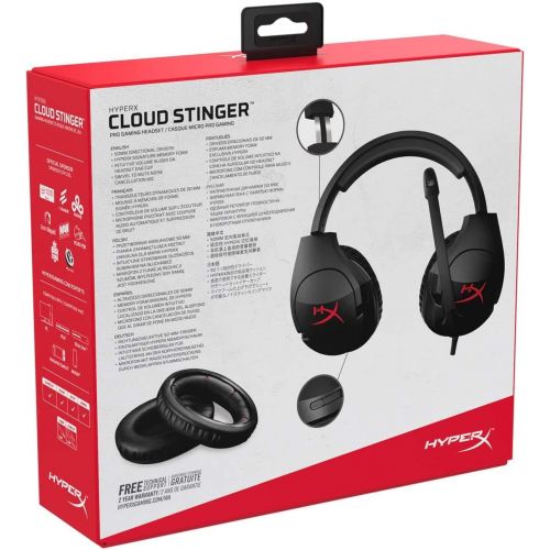  HyperX Cloud Stinger ? Gaming Headset, Lightweight, Comfortable Memory Foam, Swivel to Mute Noise-Cancellation Mic, Works on PC, PS4, PS5, Xbox One, Xbox Series XS, Nintendo Switch