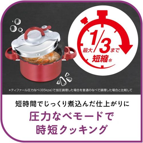  T-fal Pressure Cooker ClipsoMinut Duo 5.2L (RED)【Japan Domestic Genuine Products】