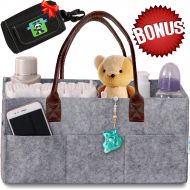 Cartik Baby Diaper Caddy Organizer  Nursery Basket with Convenient Leather Handles Makes Perfect Baby...
