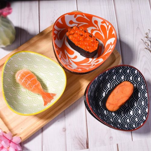  [아마존베스트]BOSILI Ceramic Soy Sauce Dishes set of 5, Japanese Soy Dishes for Dumpling Sushi