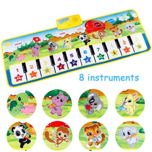  [아마존베스트]EXTSUD Piano Mat,Musical Keyboard Playmat Electronic Music Play Blanket Dance Mat Early Educational Toys for Boys Girls Birthday Xmas Gifts for Kids