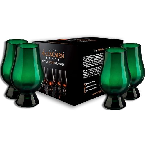  [아마존베스트]Set of Four Green Glencairn Scotch Whisky Glasses in one Box