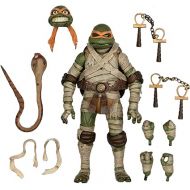 NECA Universal Monsters X Teenage Mutant Ninja Turtle 7-Inch Scale Ultimate Michelangelo Mummy Action Figure with Interchangeable Heads and Accessories