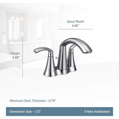  Moen 6172BN Glyde Two-Handle High Arc Centerset Bathroom Faucet, Brushed Nickel