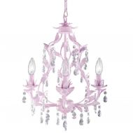 Firefly Home & Kids Lighting Isabella Crystal Chandelier in Pink, 4-Light