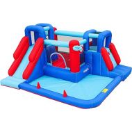Bounce House,Bouncy Castle with Ball Pit,Inflatable Kids Double Slide with Air Blower, Castle Bouncer for Children Jumping Outdoor and Indoor Party