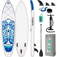 FunWater Inflatable 106×33×6 Ultra-Light (17.6lbs) SUP for All Skill Levels Everything Included with Stand Up Paddle Board, Adj Paddle, Pump, ISUP Travel Backpack, Leash, Waterproo