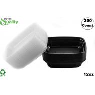 EcoQuality Meal Prep Containers [300 Pack] Rectangle Containers with Lids, Food Storage Bento Box, Microwavable, Premium Bowl, Stir Fry | Lunch Boxes | BPA Free | Freezer/Dishwashe