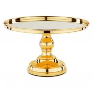 Amalfi Decor 12 Inch Gold Plated Mirror Top Cake Stand Shiny Gloss Round Wedding Dessert Cupcake Pedestal Display