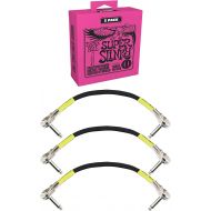 Ernie Ball Super Slinky w/Black Pancake Patch Cable 3-Pack Bundle (BE0004)