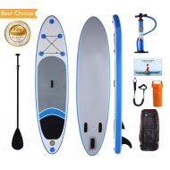 XioNiu Kepteen Inflatable Stand Up Paddle Board (6 inches Thick) 10 SUP Boards, with Full SUP Accessories Adjustable Paddle, Leash, Hand Pump and Backpack
