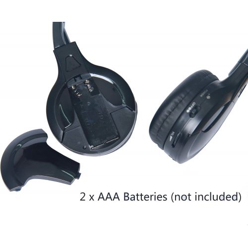  [아마존베스트]TOPXCEGUU A10 IR Wireless Headphones for Car DVD Player Headrest Video,On-Ear Infrared Headphones Headset Universal (Black)