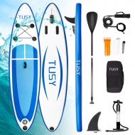 SereneLife TUSY Inflatable SUP Stand Up Paddle Board 10 x 30 x 6 with Accessories Kit Carry Bag, Non-Slip Deck, Paddles and Pump, Youth & Adult Paddleboards