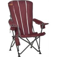 Outsunny Folding Camping Chair, Beach Lounge Chair with High Back, Durable Oxford Fabric, Built-in Cup Holder, Bottle Opener, Red