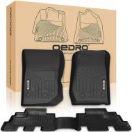 OEdRo oEdRo Floor Mats Liners Compatible for 2014-2018 Jeep Wrangler Unlimited 4 Door - Unique Black TPE All-Weather Guard,Includes 1st & 2nd Front Row and Rear JKU Floor Liner Full Set