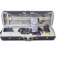 ADM 4/4 Full Size Durable Deluxe Silk Violin Hard Case with Hygrometer and Carry Strap, Professional Advanced Intermediate Violin Case