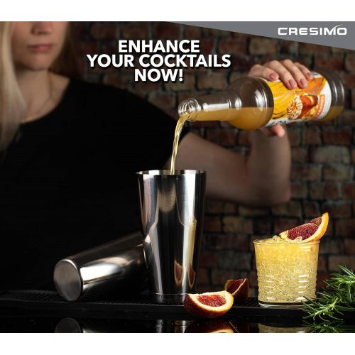  [아마존베스트]Cresimo Boston Shaker Cocktail Making Set:18oz Unweighted & 28oz Weighted Professional Bartender Cocktail Shaker Set