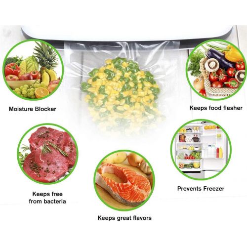  AOOLA Vacuum Food Sealer Rolls Bags, 2 Pack Heavy Duty Commercial Grade Food Saver Bags, BPA Free, Microwave & Freezer Safe, Work With All Vacuum Sealers & Sous Vide Cooker (8x197,