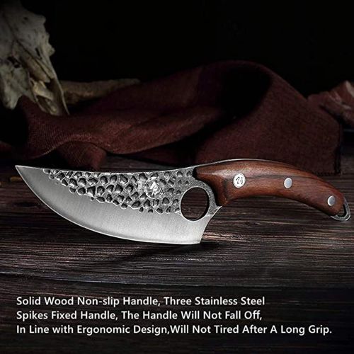 스미스 [주방용 바이킹 나이프]Smith Chu Forged Viking Knives, Husk Chef Knife Butcher Knives Handmade Fishing Filet & Bait Knife Japanese Chef Knife Boning Knife Japan Knives Meat Cleaver for Kitchen or Camping