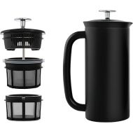ESPRO - P7 French Press - Double Walled Stainless Steel Insulated Coffee and Tea Maker with Micro-Filter - Keep Drinks Hotter for Longer, Perfect for Home (Matte Black, 18 Oz)