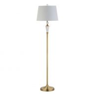 JONATHAN Y Jonathan Y JYL2029A Floor Lamp, 15 x 61 x 15, Brass Gold/Clear with White Shade