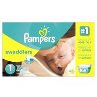 Pampers Swaddlers Disposable Diapers Newborn Size 1 (8-14 lb), 168 Count, ECONOMY