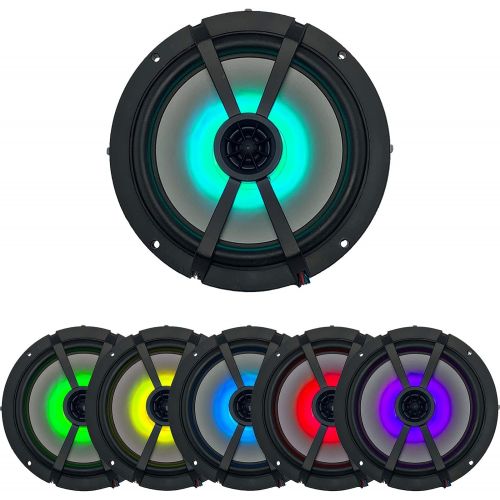  Kicker LED White OEM Replacement Marine 6.5 Inch 4Ω Coaxial Speaker Bundle - 4 Speakers
