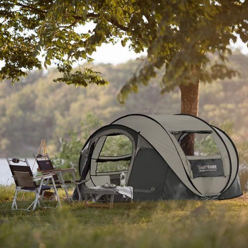  FAST CAMP STYLISH ONE TOUCH Tent FASTCAMP Mega5, 3Person pop up Tent - Automatic Instant Tent - for Picnic&Camping Portable Cabana Beach Tent,4 Windows,Privacy Wall,Carry Bag Included