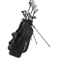 [아마존베스트]Aspire XD1 Mens Complete Golf Clubs Package Set Includes Titanium Driver, S.S. Fairway, S.S. Hybrid, S.S. 6-PW Irons, Putter, Bag, 3 H/Cs Right Hand - Blue - Choose Size!