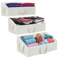 Sorbus Storage Bins [3-Pack] Fabric Storage Baskets, Foldable Closet Organizer Trapezoid Storage Box (Beige)