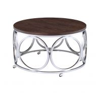 Abbey Avenue at-HGH-CTC Highland Round Coffee Table Brown/Chrome