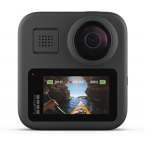 고프로 GoPro MAX ? Waterproof 360 + Traditional Camera with Touch Screen Spherical 5.6K30 HD Video 16.6MP 360 Photos 1080p Live Streaming Stabilization (International Version), Black