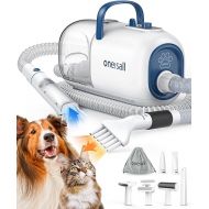oneisall Dog Grooming Vacuum Blow Dryer and Clippers, Dog Grooming Kit for Shedding Drying Trimming Pet's Hair, 7 Levels of Blow Temperature, Adjustable Air Flow