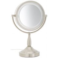 Jerdon LT856N 8.5-Inch Lighted Vanity Mirror with 7x Magnification, Nickel Finish