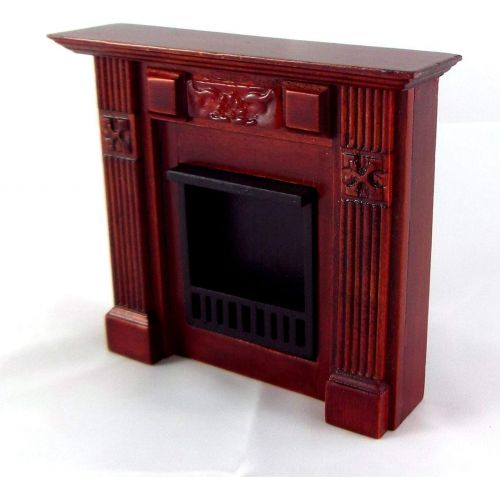  AZTEC IMPORTS Dollhouse Miniature 1:12 Scale Mahogany Elizabeth Fireplace #T3844