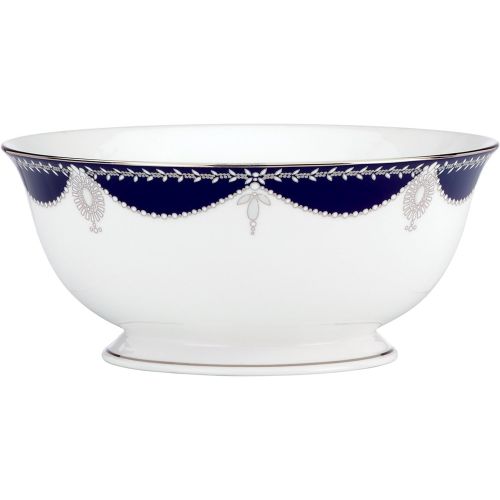 레녹스 Lenox Empire Pearl Indigo Large Serving Bowl, 2.45 LB, Blue