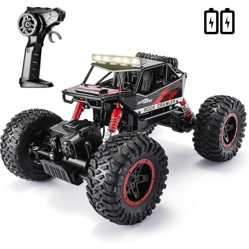  TEMI RC Cars 1:14 Scale Remote Control Car, 4WD Dual Motors Rock Crawler, Speed 20 Km/h All Terrains Electric Toy Off Road RC Monster Truck with Two Rechargeable Batteries for Boys