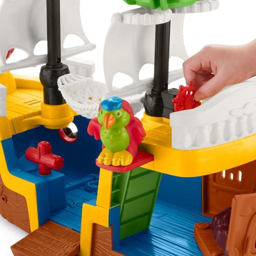  Fisher-Price Little People Pirate Ship playset with Music, Sounds and Action for Toddlers and Preschool Kids Ages 1-5 Years & Little People Travel Together Friend Ship [Amazon Excl