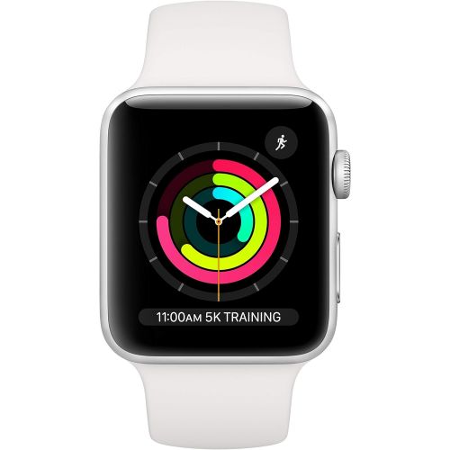 애플 [아마존베스트]Apple Watch Series 3 (GPS, 42mm) - Silver Aluminium Case with White Sport Band